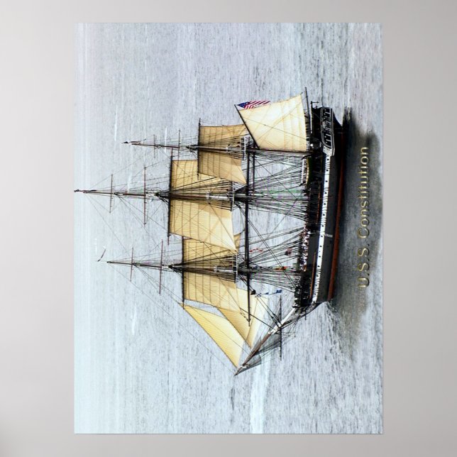 USS-konstitutionen vid Fullt Mask Poster (Framsidan)