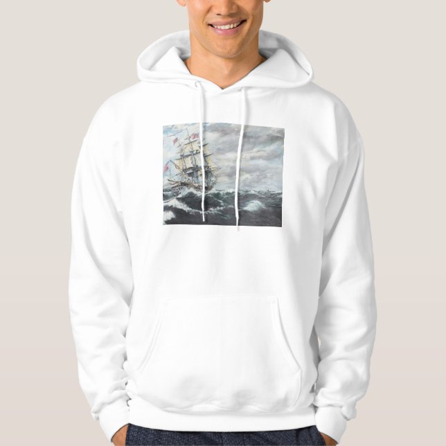 USS-konstitutionhuvud för HMEN Frigate Guerriere Hoodie (Framsida)