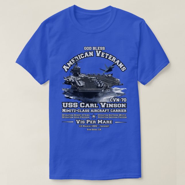 USS l Vinson CVN70 hangarfartyg T Shirt (Design framsida)