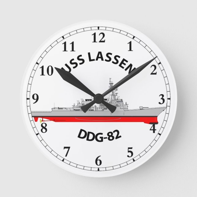 USS LASSEN - DDG-82 - ARLEIGH BURKE RUND KLOCKA (Framsida)