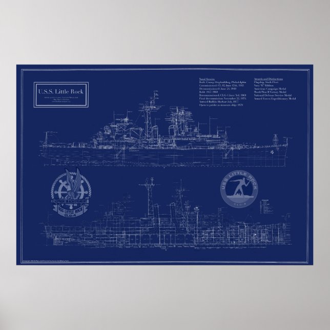 USS Little Rock CLG-4 kryssarritning Poster (Framsidan)