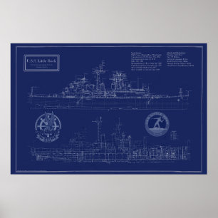USS Little Rock ritning Poster