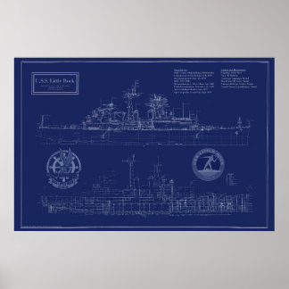 USS Little Rock ritning Poster