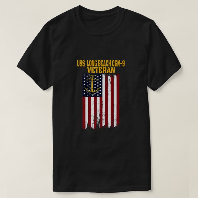 USS Long Beach CGN-9 Cruiser Veterans Day Far T Shirt (Design framsida)