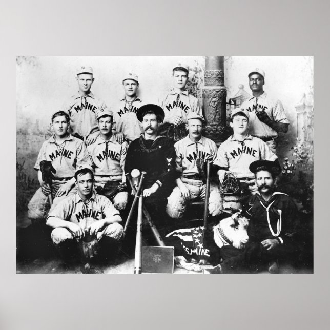 USS Maine Baseball Team, 1898 Poster (Framsidan)