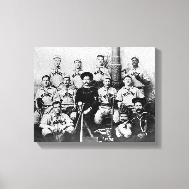 USS Maine Baseball Team i Havanna Kubfoto Canvastryck (Framsida)