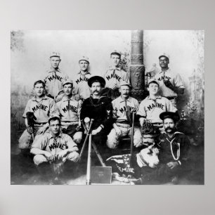 USS Maine Baseball Team i Havanna Kubfoto Poster