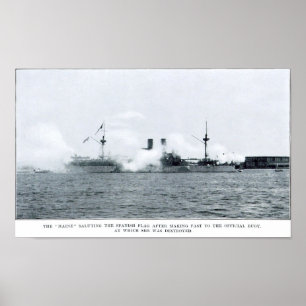 USS Maine i Havana Harbour Poster