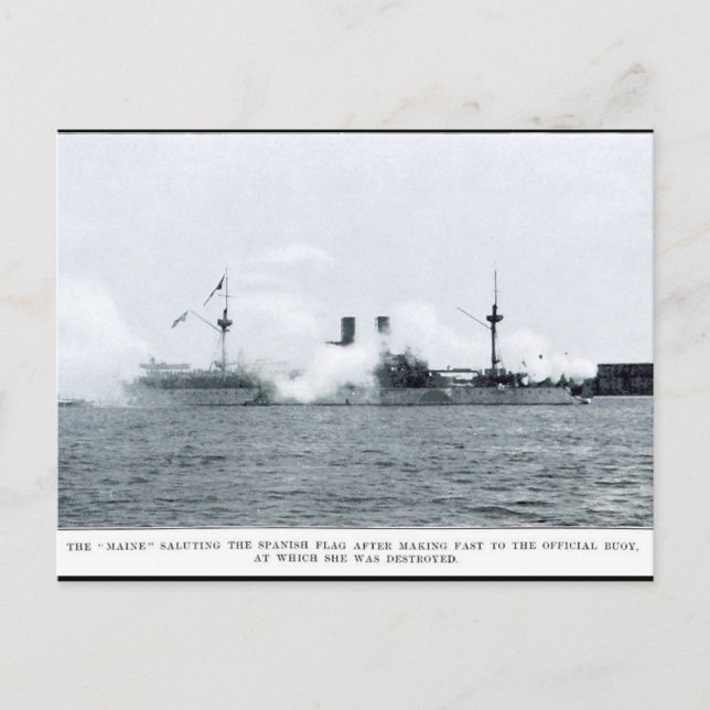 USS Maine i Havana Harbour Vykort (Framsida)