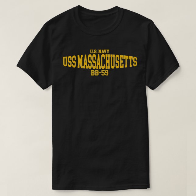 USS Massachusetts BB59 T Shirt (Design framsida)