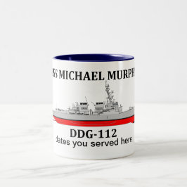 USS MIchael Murphy, DDG-112, anpassade data Två-Tonad Mugg