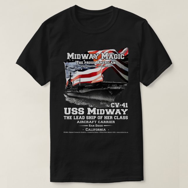 USS Midway CV41-flygarveteraner T Shirt (Design framsida)