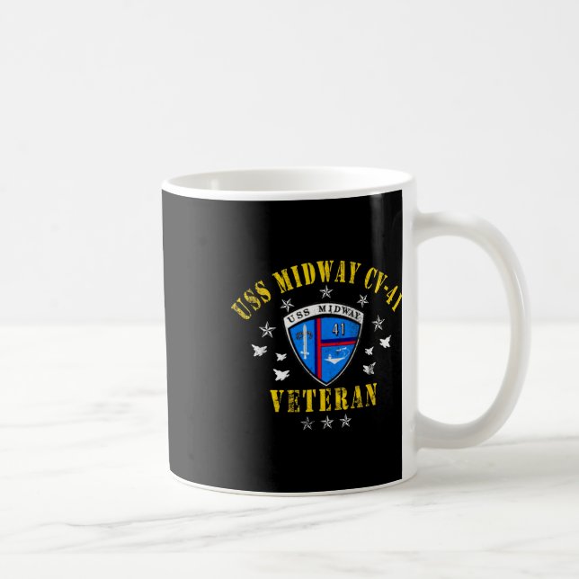 Uss Midway Cv 41 hangarfartygsveteran USA-flagga Kaffemugg (Höger)