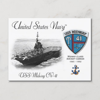 USS MIDWAY CV-41 LUFTFARTYG - vykort