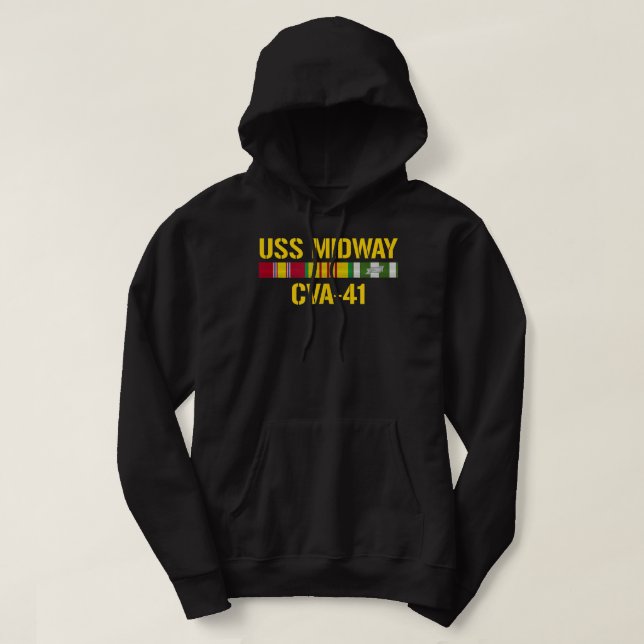 USS Midway CVA-41 Vietnam Veteran Hoodie (Design framsida)