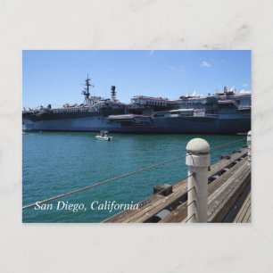 USS Midway i San Diego, Kalifornien Vykort