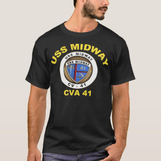 Uss Midway-Vapensköld (Cvbcvacv-41) för Mörk T Shirt