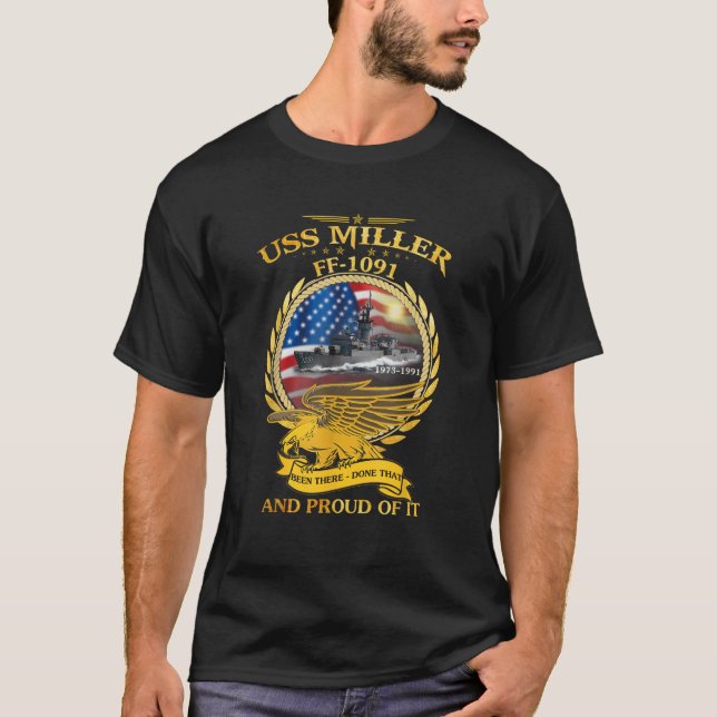 USS Miller FF 1091 T Shirt (Framsida)