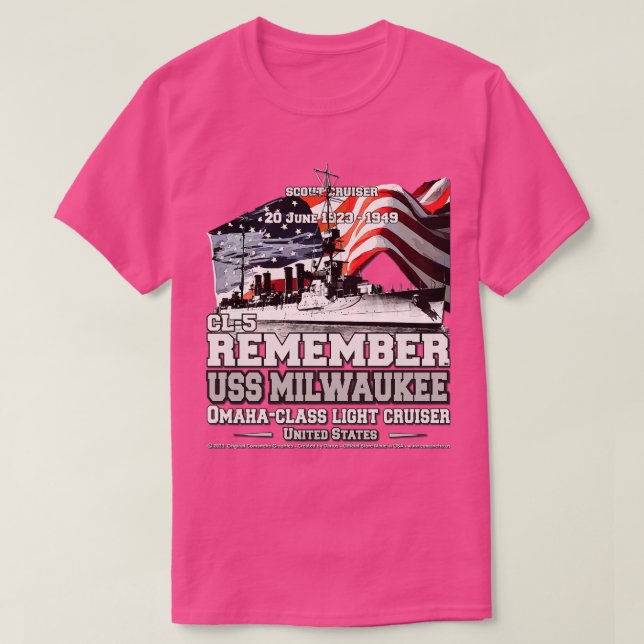 USS Milwaukee CL5 scout Cruiser navy veterans T Shirt (Design framsida)