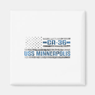 Uss Minneapolis Världskrig Cruiser Ca-36 Us Army Magnet