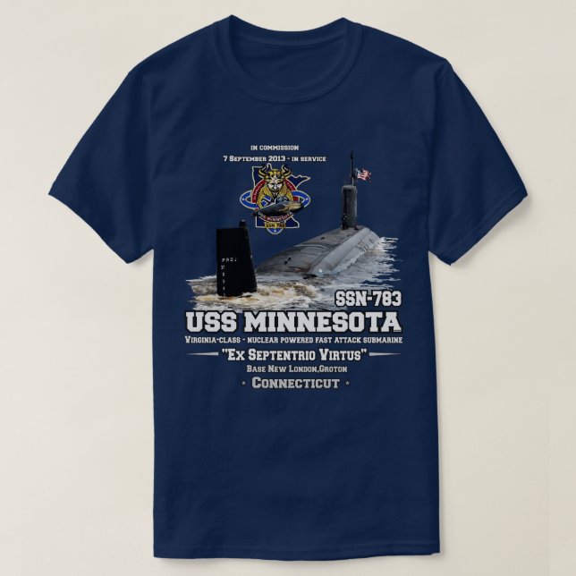 USS Minnesota SSN783 Virginiaclass snabbattack sub T Shirt (Design framsida)