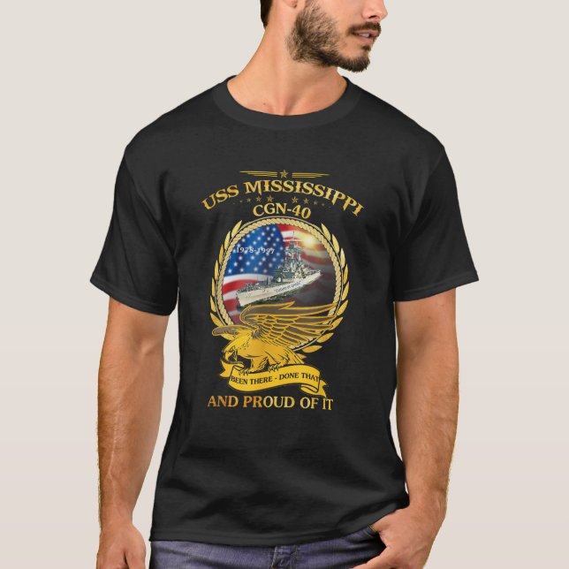 USS Mississippi CGN 40 1978 1997 T Shirt (Framsida)