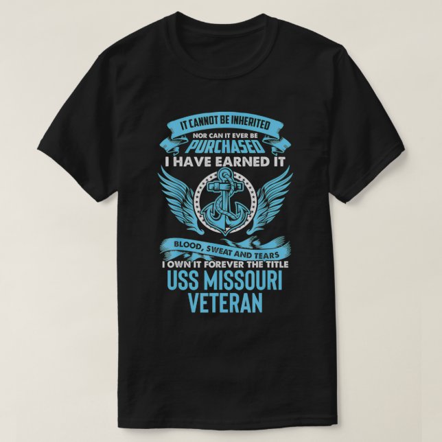 USS Missouri BB63-batterilivsling  T Shirt (Design framsida)