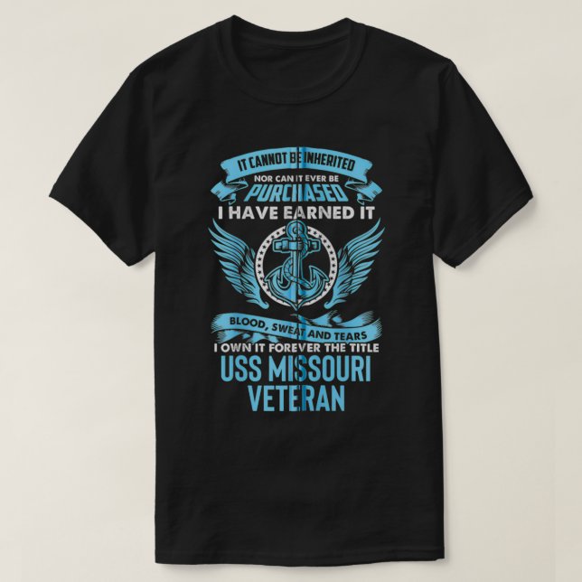 USS Missouri BB63 Battleship Zip  T Shirt (Design framsida)