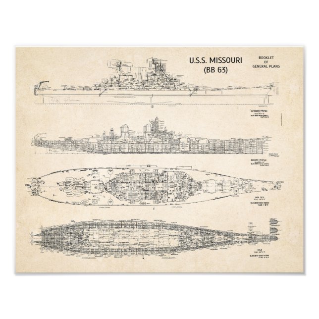 USS MISSOURI-bilder Fototryck (Framsidan)
