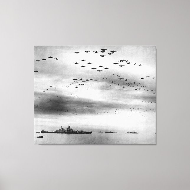 USS Missouri Flyover Surrender of Japan Canvastryck (Framsida)
