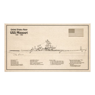 USS Missouri - Frakt Blueprint Plans SD Fototryck
