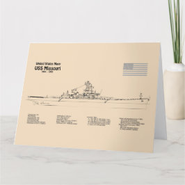USS Missouri - Frakt Blueprint Plans SD Tack Kort