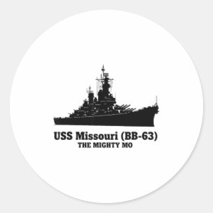 Uss Missouri Män Kvinnor Bb-63 Slagskepp Uss Misso Runt Klistermärke