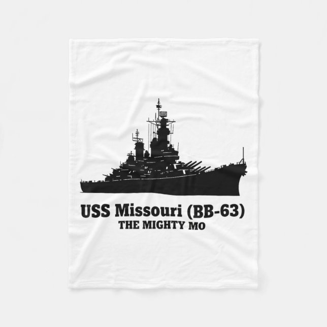 Uss Missouri Men Women Bb-63 Battleship Uss Missou Fleecefilt (Framsidan)