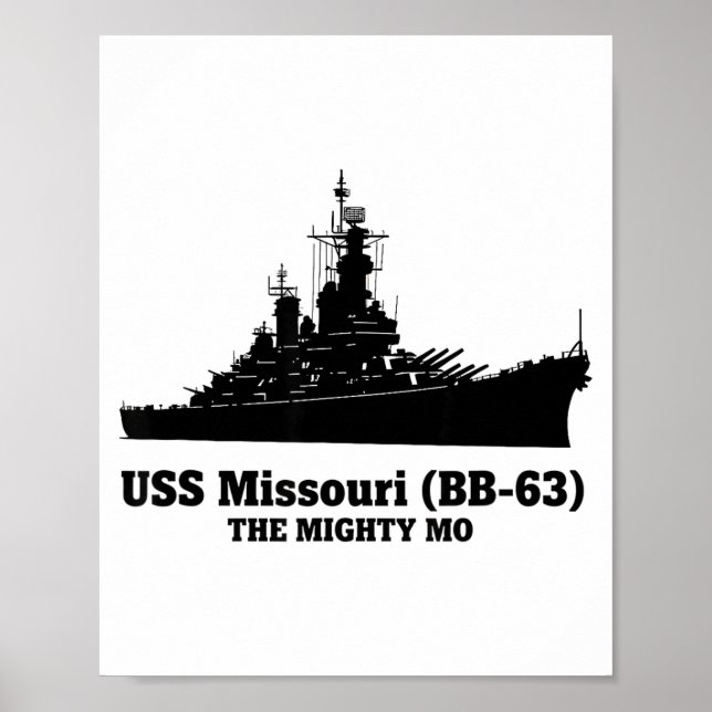 Uss Missouri Men Women Bb-63 Battleship Uss Missou Poster (Framsidan)