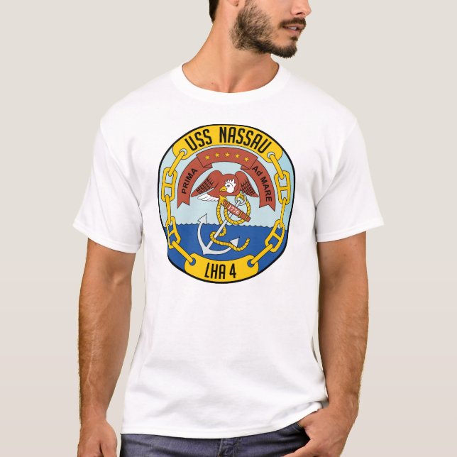 USS Nassau LHA 4 Tee Shirt (Framsida)