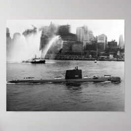 USS Nautilus förankrad i New York Harbour - 1958 Poster