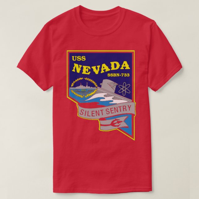 USS Nevada SSBN 733 United Stater Navy T Shirt (Design framsida)