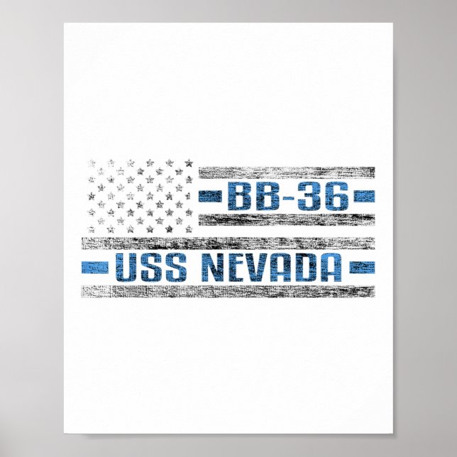 Uss Nevada Wwii Battleship Bb-36 Us Army Poster (Framsidan)