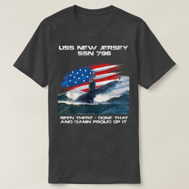 USS New jersey SSN796 American Flagga SubMarine Ve T Shirt (Design framsida)