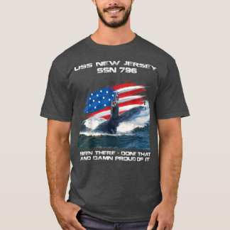 USS New jersey SSN796 American Flagga SubMarine Ve T Shirt