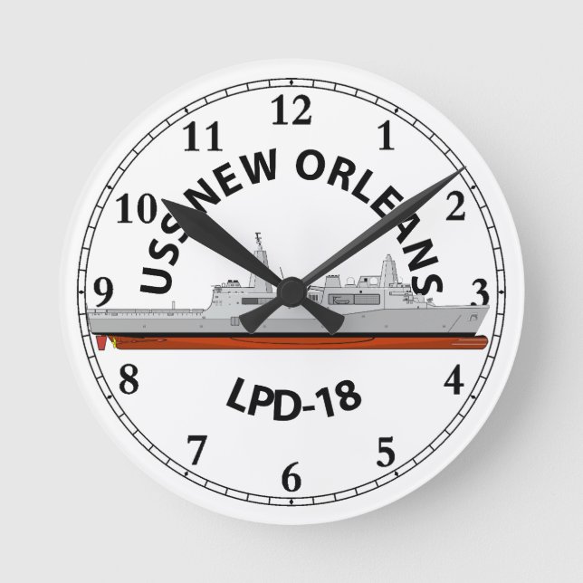 USS NEW ORLEANS, LPD-18, SAN ANTONIO RUND KLOCKA (Framsida)