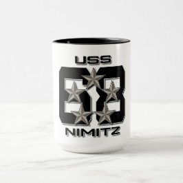 USS NIMITZ 5 STAR BLACK Mugg