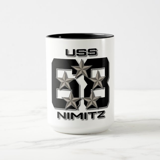 USS NIMITZ 5 STAR BLACK Mugg (Center)