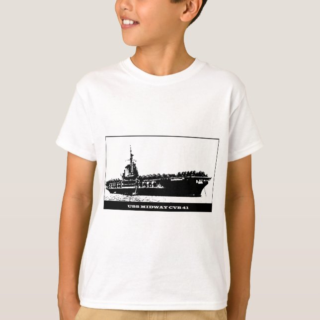 USS-NÖJESGATA CVB-41, marinfrakt Tee Shirt (Framsida)