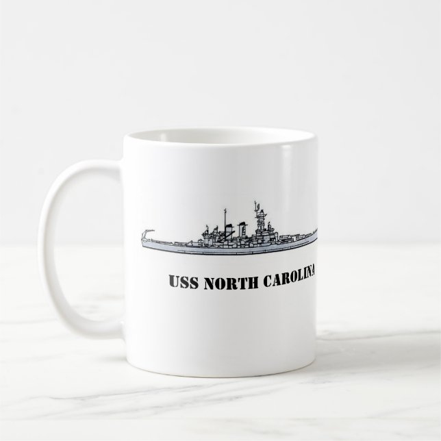 USS NORTH CAROLINA BRÄNSLE FÖR FLEET KAFFEMUGG (Vänster)
