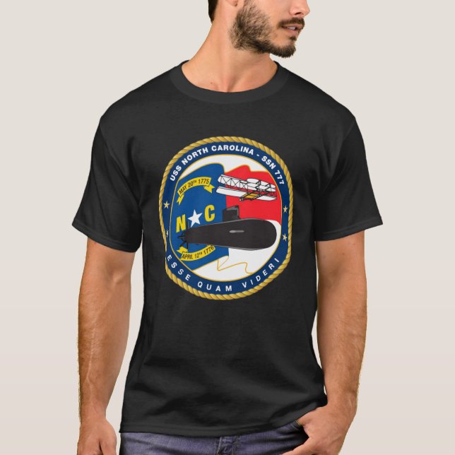 USS North Carolina (SSN-777) T Shirt (Framsida)