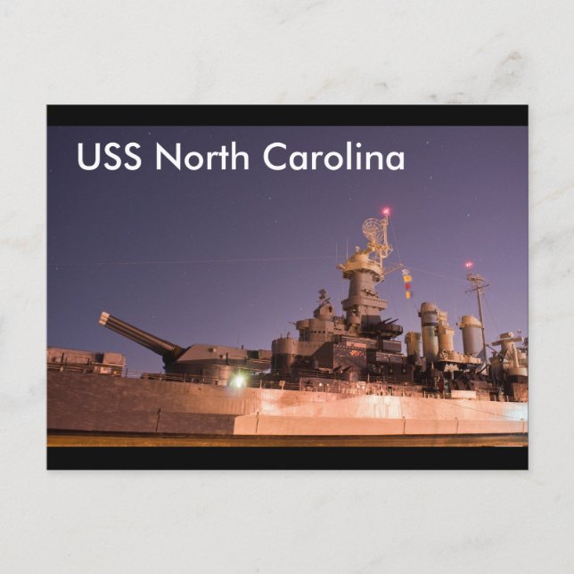 USS North Carolina Vykort (Framsida)