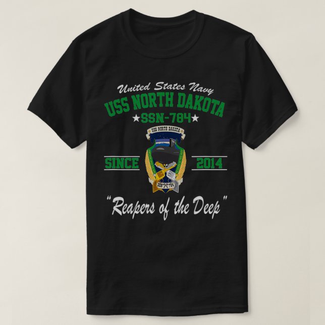 USS North Dakota SSN784 T Shirt (Design framsida)