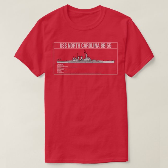 USS North olina BB 55 T Shirt (Design framsida)